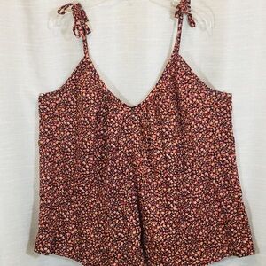 Old Navy Summer Floral Spaghetti Straps Top Large